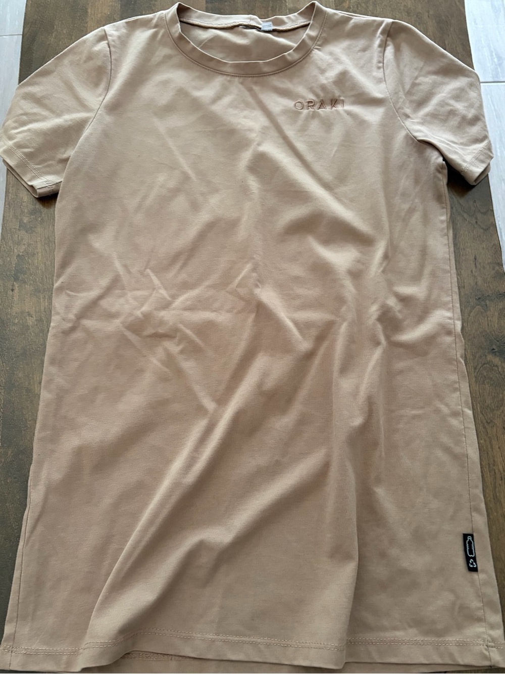 ORAKI Women's Beige Short Sleeve Tunic Top